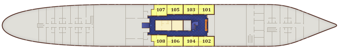 תאי STANDARD בקומה 1 - Cabin deck, מידות התא: 9.4 מ