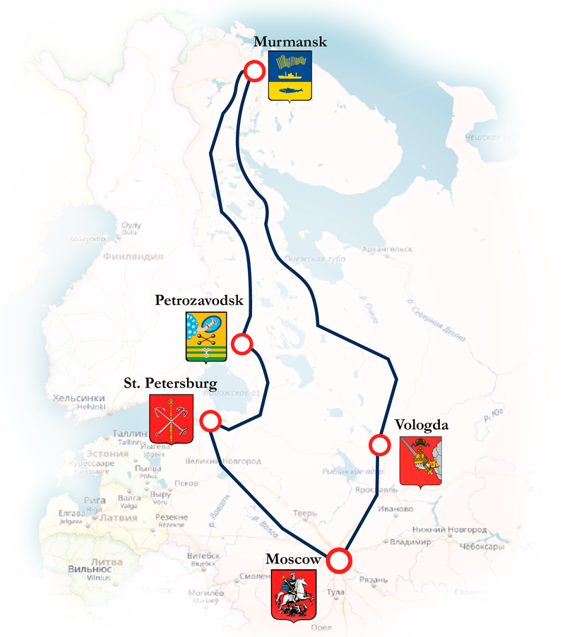 מסלול הטיול ברכבת הטרנס סיבירית - ממוסקבה אל אורות הצפון